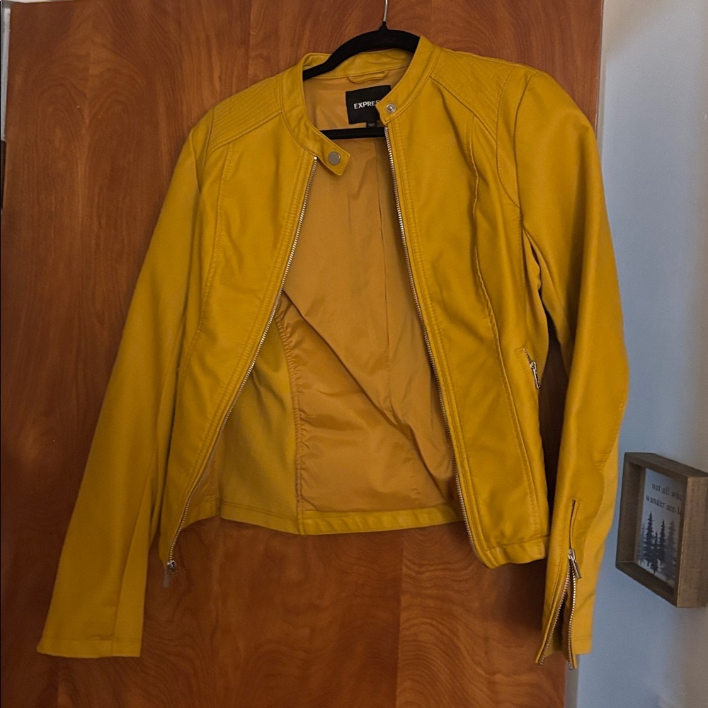 Express Mustard Faux Leather Jacket